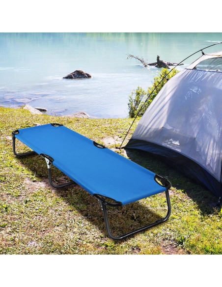 Cama de Camping Plegable Goplus 190.5x55.9 cm Azul Cama de Camping Plegable Goplus 190.5x55.9 cm Azul
