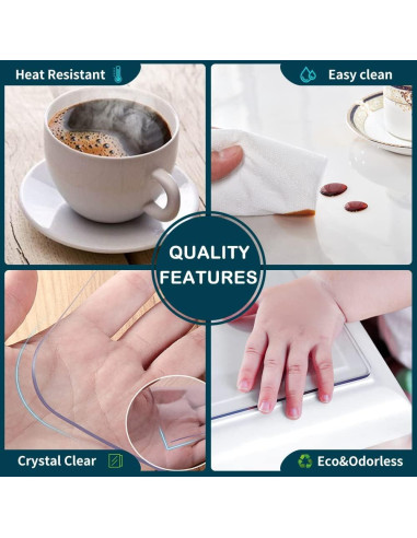 Protector de Mesa Rectangular Wadrac 55.88x111.76 cm PVC Transparente