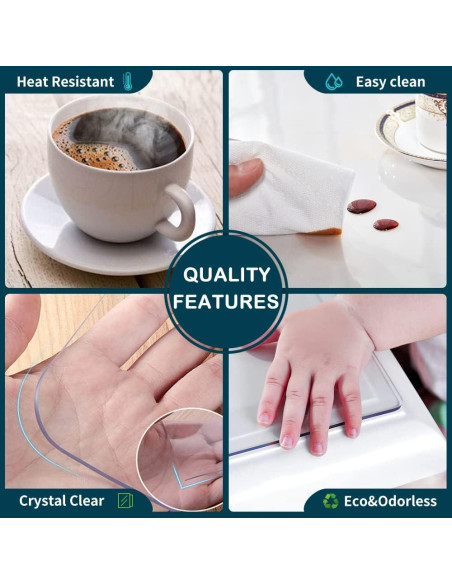 Protector de Mesa Rectangular Wadrac 55.88x111.76 cm PVC Transparente