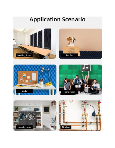 Paquete de 24 Paneles Acústicos Azul 30.48x30.48x2.54 cm