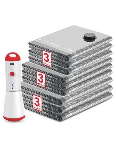 Bolsas de Sellado al Vacío HOMOH - 9 Piezas con Bomba Eléctrica