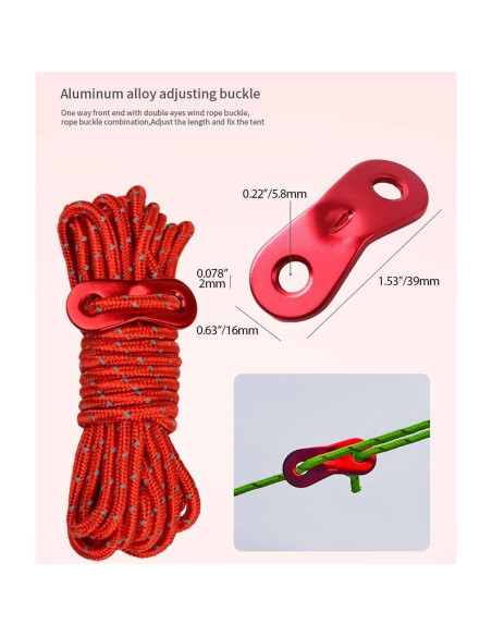 Cuerdas de Tensión Nylon Reflectante Takelablaze 4mm 8 Unidades