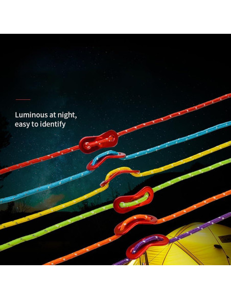 Cuerdas de Tensión Nylon Reflectante Takelablaze 4mm 8 Unidades