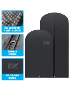 Bolsas de Ropa Negras Plixio - Paquete de 5 Tamaños Mixtos 2