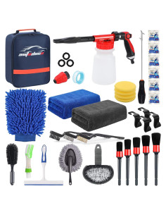 Kit de Lavado de Autos 33 Piezas AUTODECO Azul Completo