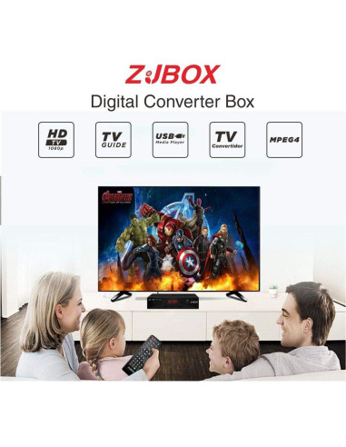 Caja Convertidora de TV Digital ZJBOX ATSC Full HD 1080p