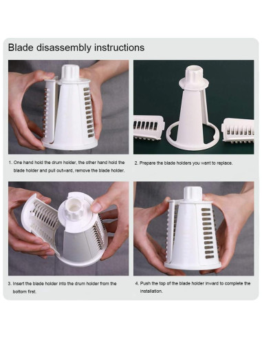 Rallador de Queso Rotatorio BNUNWISH 5 en 1 Negro