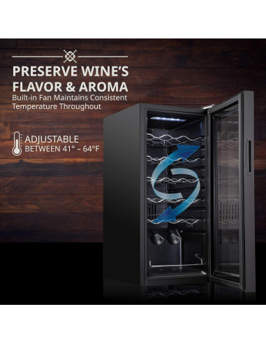 Enfriador de Vino Ivation 18 Botellas Independiente Negro