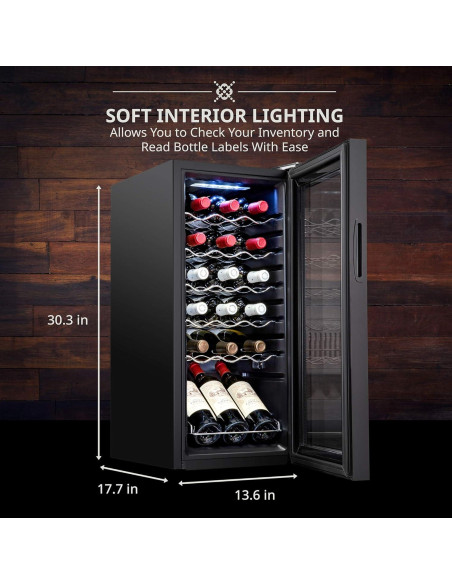 Enfriador de Vino Ivation 18 Botellas Independiente Negro
