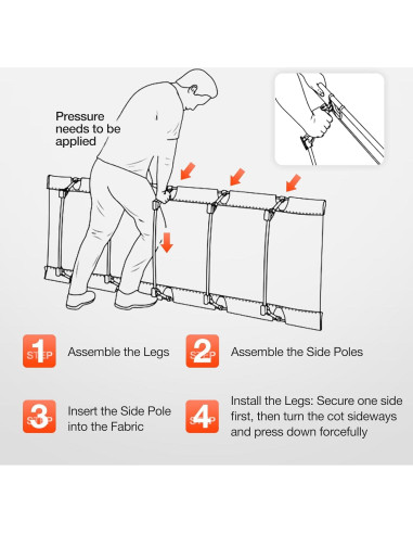 Cama Plegable Ligera FAHKNS para Camping 2.20 kg Negra