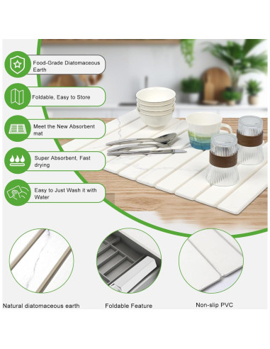 Alfombrilla de Secado de Piedra Diatomácea EKRHORBY 61x41cm