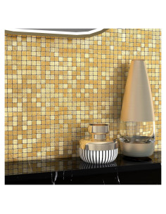 Azulejos Autoadhesivos VAOVI Oro para Salpicadero 5 Hojas