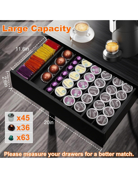 Organizador de Cajones de Bambú MinBoo - Soporte Expandible para K Cup y Té