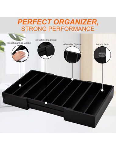 Organizador de Cajones de Bambú MinBoo - Soporte Expandible para K Cup y Té