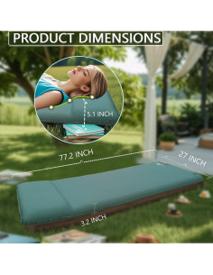 Colchoneta Autoinflable LINKET 196x68.6 cm Verde Camping 2