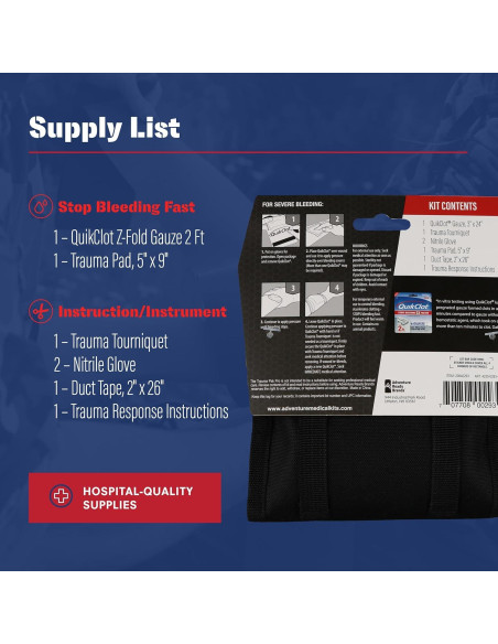 Kit de Trauma Adventure Medical Kits Pro con QuikClot y Torniquete