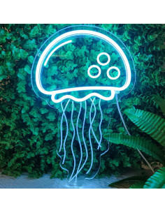 Cartel de Neón Medusa Azul Hielo LED 32.5x21.8cm Decoración 2