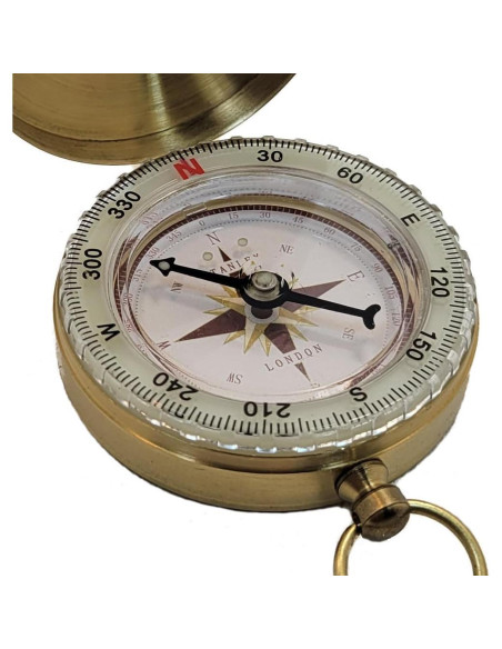 Brújula de bolsillo Stanley London dorada impermeable 5 cm