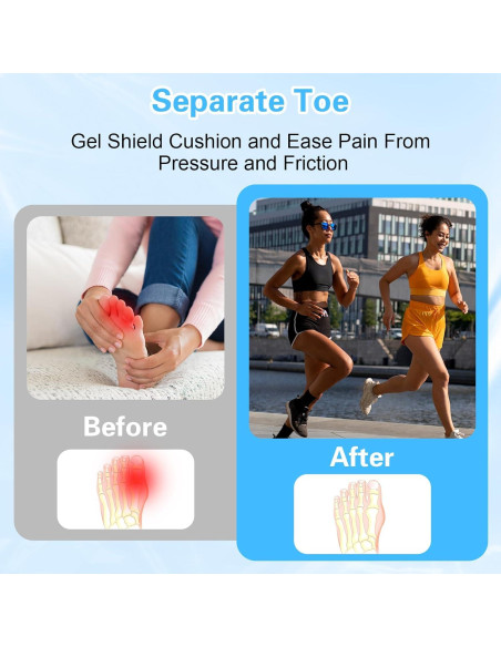 24 Protectores de Gel para Dedos del Pie WY LIGHTING, Transparente