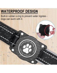 Collar para Perros Airtag OKVSKO Negro S Reflectante Impermeable 2