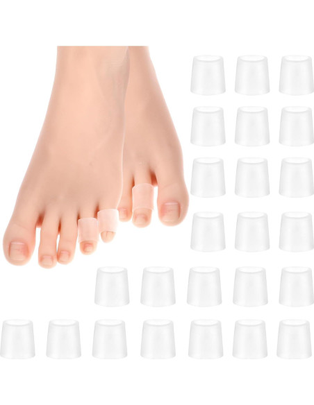 24 Protectores de Gel para Dedos del Pie WY LIGHTING, Transparente