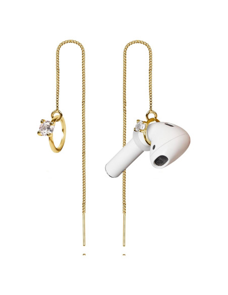 Cadena de Soporte para Auriculares Inalámbricos Aomufid - Anillo Dorado