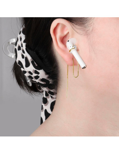 Cadena de Soporte para Auriculares Inalámbricos Aomufid - Anillo Dorado