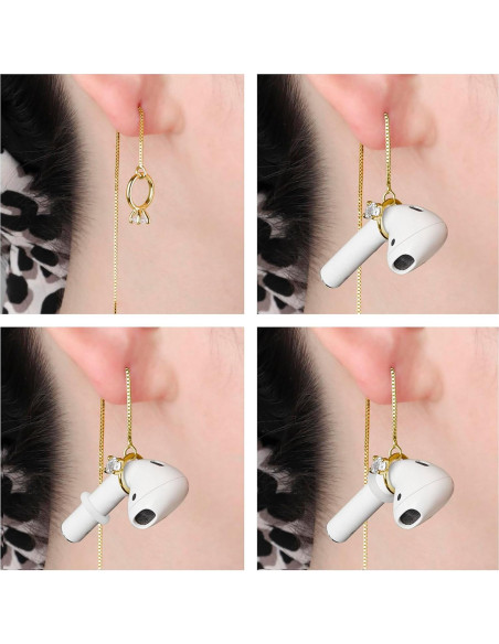 Cadena de Soporte para Auriculares Inalámbricos Aomufid - Anillo Dorado