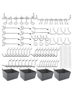 Juego de Ganchos para Tablero Perforado FRIMOONY 80 Piezas