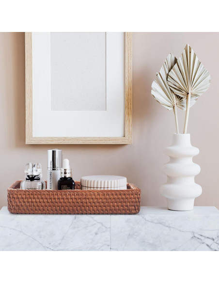 Bandeja de baño DECRAFTS de ratán 25.9x12.5 cm color miel