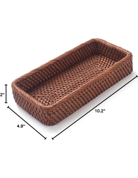Bandeja de baño DECRAFTS de ratán 25.9x12.5 cm color miel