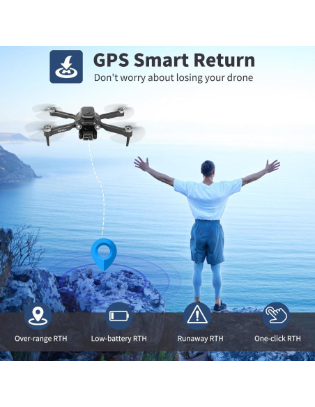 Drone GPS 4K Awaiymi Plegable con 2 Baterías y Cámara