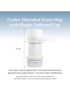 Tapón de Drenaje Roscado HQAPR con Tapa Plástica para Enfriador 2