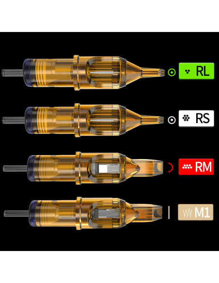 Agujas de Cartucho 1RL YILONG 20pcs 0.35mm para Tatuaje