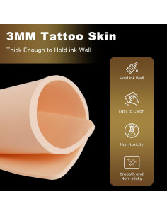Piel Falsa para Tatuaje Jconly 3Pcs 20.32x15.24cm Silicona 2