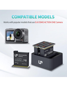 Kit de Cargador y 3 Baterías LP para DJI OSMO 1300mAh 2
