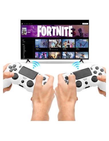 Controlador Inalámbrico PS4 Were66 Blanco 2 Paquetes 1200mAh