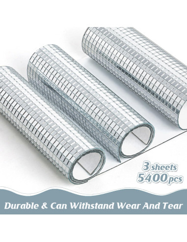 5400 Azulejos de Espejo Mosaico MGZTTHW 5x5mm Autoadhesivos