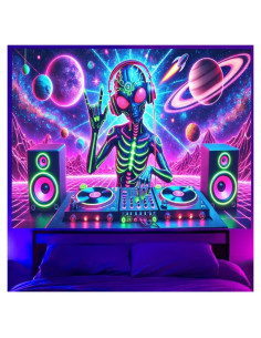 Tapiz de Aliens BlissYard 198x150 cm Fluorescente UV Decoración