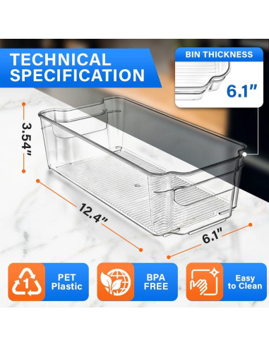 Juego de 2 organizadores apilables LifeMaster para refrigerador