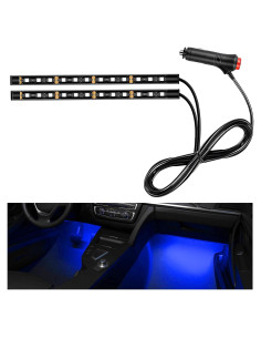Tira de LED FSTURIOS para coche 12V 24 LEDs RGB Azul