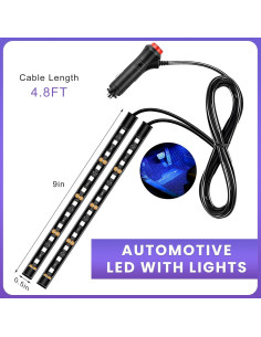 Tira de LED FSTURIOS para coche 12V 24 LEDs RGB Azul 2
