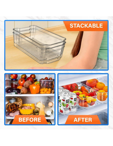 Juego de 2 organizadores apilables LifeMaster para refrigerador