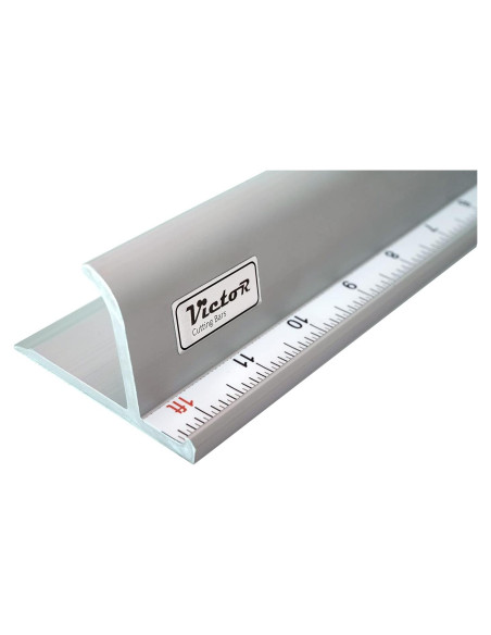 Regla de Corte de Aluminio Victor 30 cm con Bisel de Protección