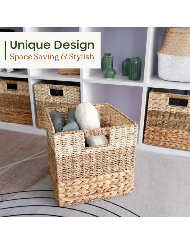 Cestas de Almacenamiento de Mimbre Natural Chi An Home 26.7cm - Paquete de 4