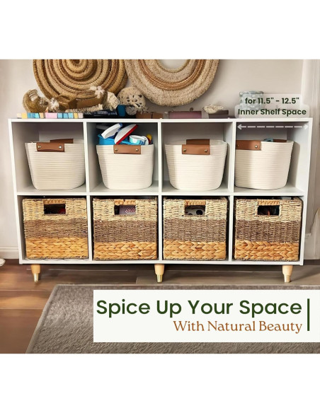 Cestas de Almacenamiento de Mimbre Natural Chi An Home 26.7cm - Paquete de 4 Cestas de Almacenamiento de Mimbre Natural Chi An Home 26.7cm - Paquete de 4