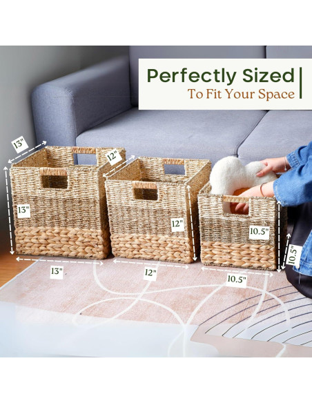 Cestas de Almacenamiento de Mimbre Natural Chi An Home 26.7cm - Paquete de 4 Cestas de Almacenamiento de Mimbre Natural Chi An Home 26.7cm - Paquete de 4