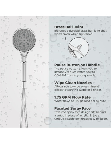 Cabezal de Ducha Portátil Pfister HydroFuse 6 Funciones Cromado