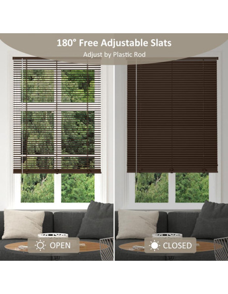 Persianas Mini Cordless Kokorona 45.72x162.56cm PVC Marrón Persianas Mini Cordless Kokorona 45.72x162.56cm PVC Marrón