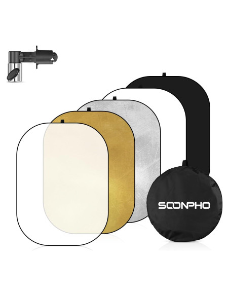 Reflector de Fotografía 5-en-1 Soonpho 80 x 120 cm Plegable